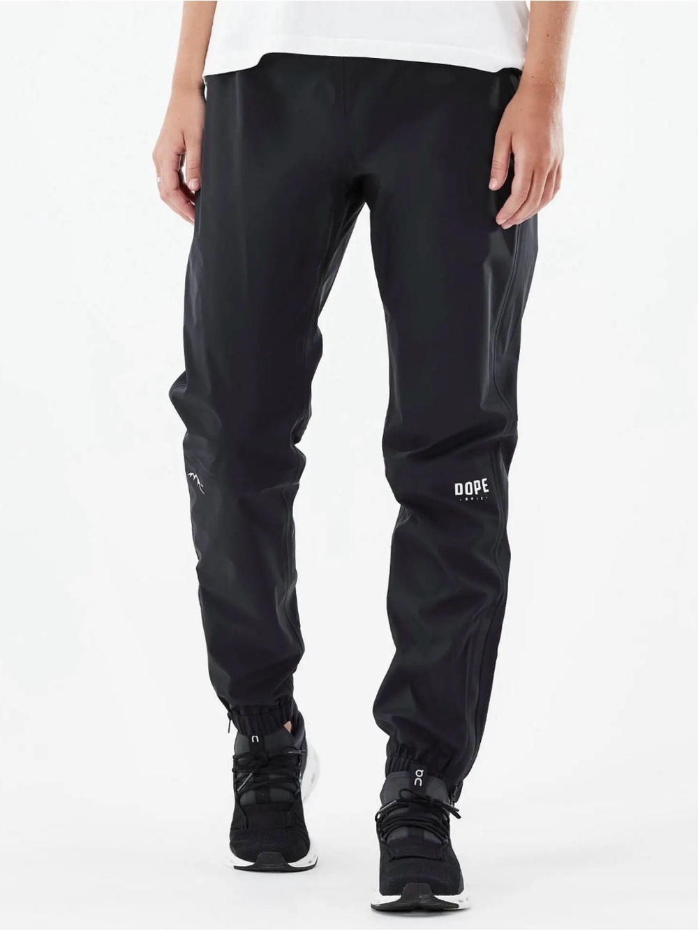 Dope Downpour DWR black rain pants Women’s small 15.000 mm / 15.000 g